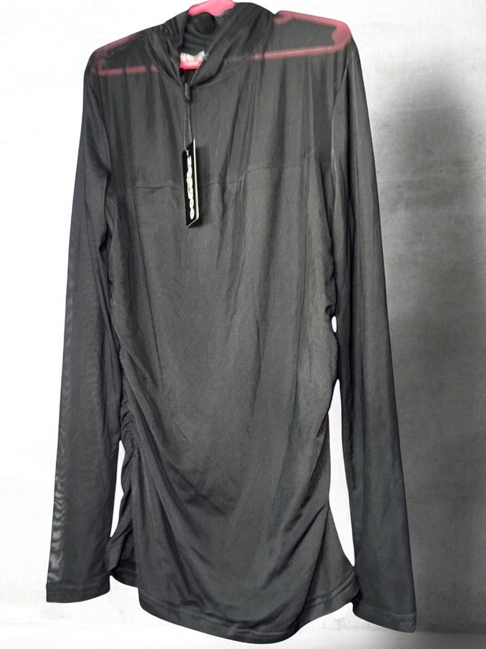 Zeagoo Black Long Sleeve Sheer See Through Top